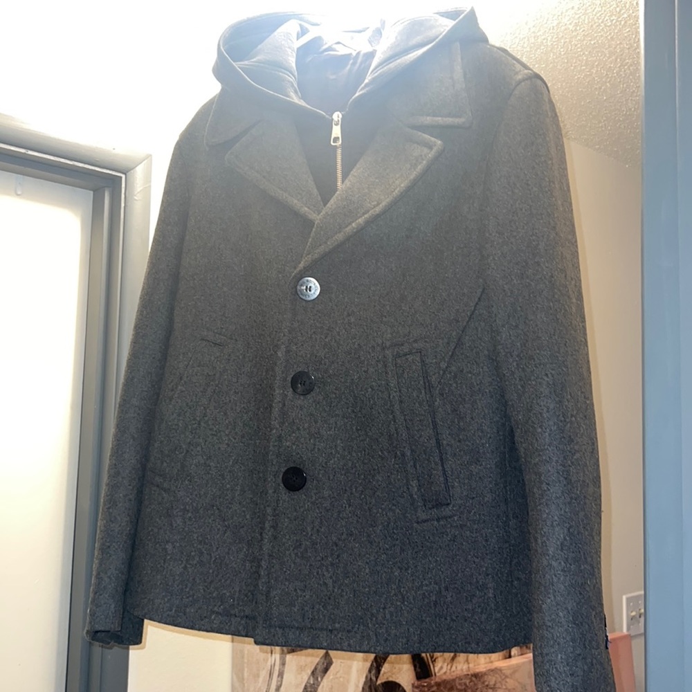 Neil barret hooded pea coat